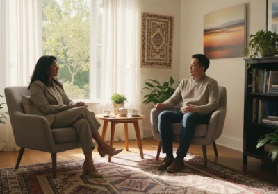 Bilingual therapy Virginia session in a welcoming counseling office