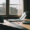 A notebook on a calm desk used for writing to stop overthinking and worrying in everyday life.