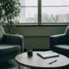 Two chairs in a calm therapy office, a setting for finding effective treatment for OCD and anxiety.