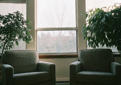 Calm therapy office for postpartum mental health support